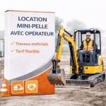 Location Mini-Pelle avec Opérateur