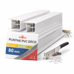 Plinthe PVC Déco Blanc 80 mm