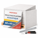 Dalle Faux Plafond Acoustique 60 x 60 cm