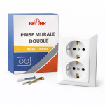 Prise Murale Double avec Terre BHR