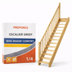 Escalier Droit Bois Massif Confort